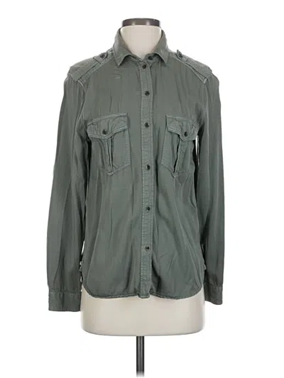 Pre-owned American Eagle Outfitters Long Sleeve Button Down Shirt In Green