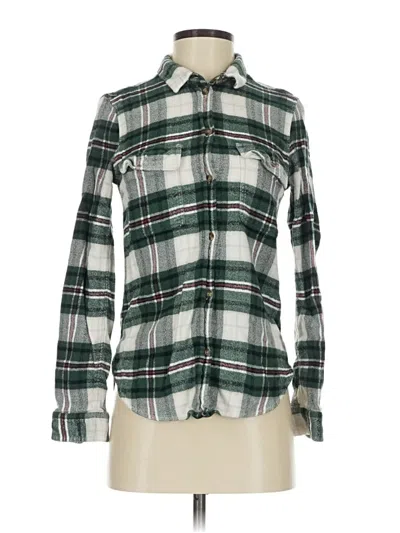 Pre-owned American Eagle Outfitters Long Sleeve Button Down Shirt In Green