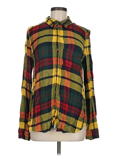 Pre-owned American Eagle Outfitters Long Sleeve Button Down Shirt In Green