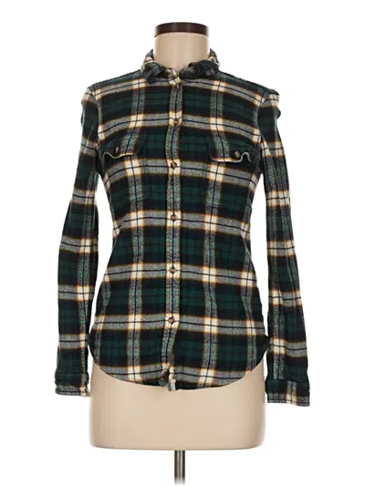 Pre-owned American Eagle Outfitters Long Sleeve Button Down Shirt In Green