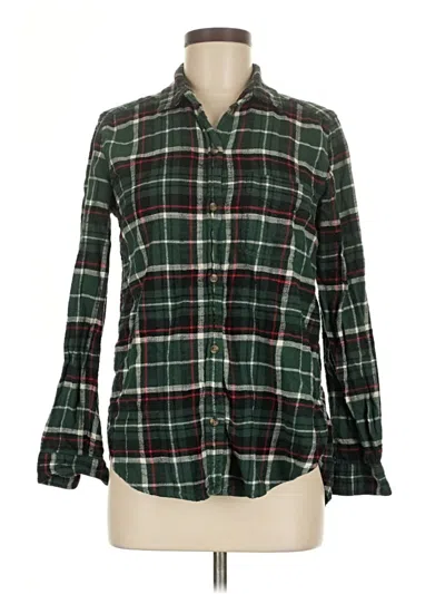 Pre-owned American Eagle Outfitters Long Sleeve Button Down Shirt In Green