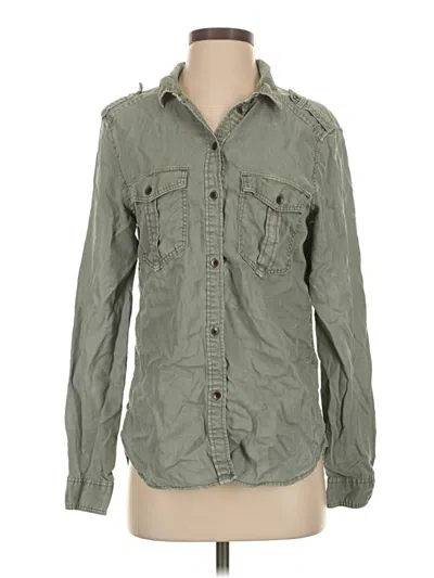 Pre-owned American Eagle Outfitters Long Sleeve Button Down Shirt In Green