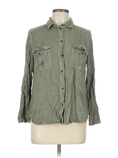 Pre-owned American Eagle Outfitters Long Sleeve Button Down Shirt In Green