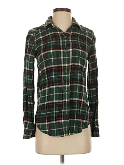 Pre-owned American Eagle Outfitters Long Sleeve Button Down Shirt In Green