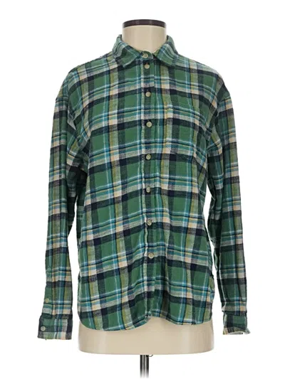 Pre-owned American Eagle Outfitters Long Sleeve Button Down Shirt In Green