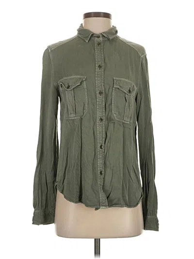 Pre-owned American Eagle Outfitters Long Sleeve Button Down Shirt In Green