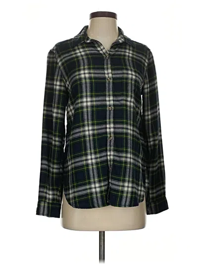 Pre-owned American Eagle Outfitters Long Sleeve Button Down Shirt In Green