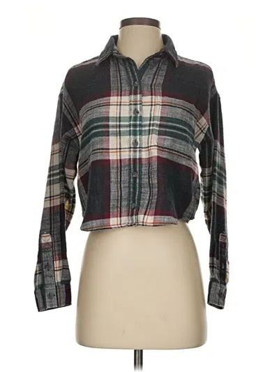 Pre-owned American Eagle Outfitters Long Sleeve Button Down Shirt In Green
