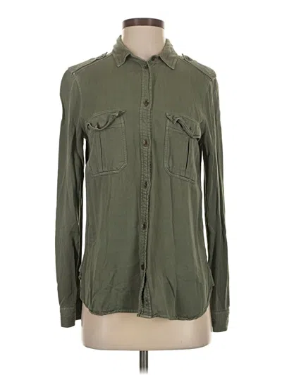 Pre-owned American Eagle Outfitters Long Sleeve Button Down Shirt In Green