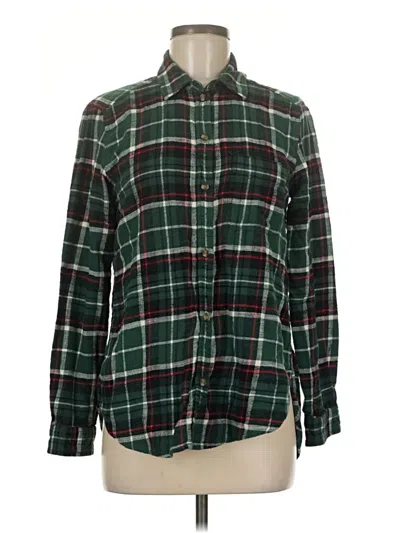 Pre-owned American Eagle Outfitters Long Sleeve Button Down Shirt In Green