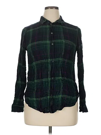 Pre-owned American Eagle Outfitters Long Sleeve Button Down Shirt In Green