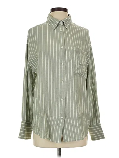 Pre-owned American Eagle Outfitters Long Sleeve Button Down Shirt In Green