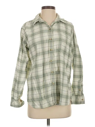 Pre-owned American Eagle Outfitters Long Sleeve Button Down Shirt In Green