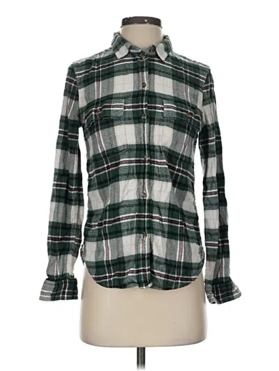 Pre-owned American Eagle Outfitters Long Sleeve Button Down Shirt In Green
