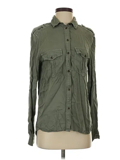Pre-owned American Eagle Outfitters Long Sleeve Button Down Shirt In Green