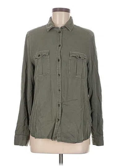 Pre-owned American Eagle Outfitters Long Sleeve Button Down Shirt In Green