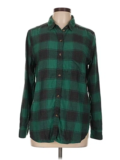 Pre-owned American Eagle Outfitters Long Sleeve Button Down Shirt In Green