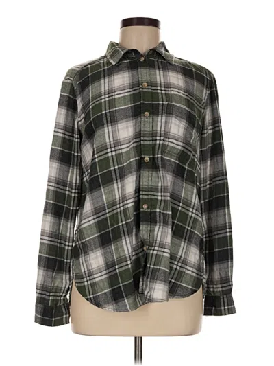 Pre-owned American Eagle Outfitters Long Sleeve Button Down Shirt In Green
