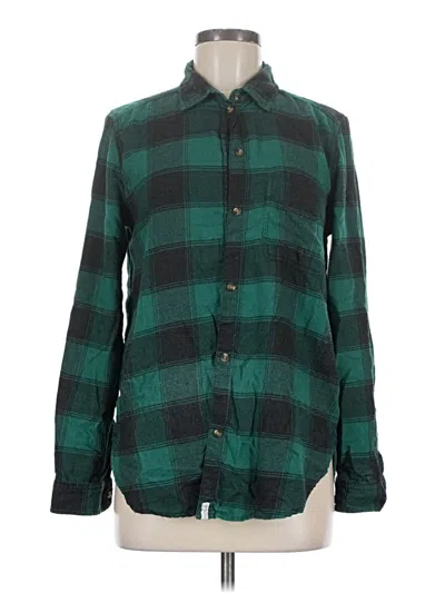 Pre-owned American Eagle Outfitters Long Sleeve Button Down Shirt In Green