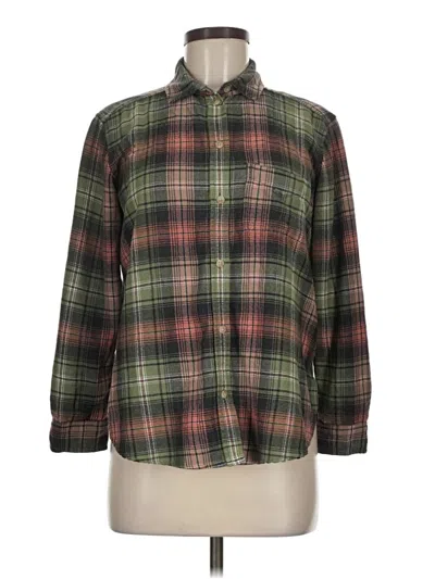 Pre-owned American Eagle Outfitters Long Sleeve Button Down Shirt In Green