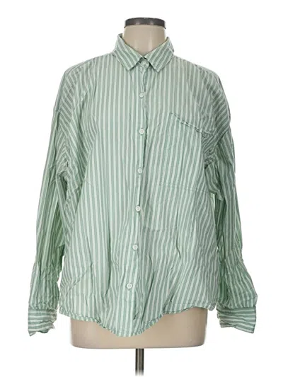 Pre-owned American Eagle Outfitters Long Sleeve Button Down Shirt In Green