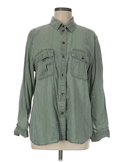 Pre-owned American Eagle Outfitters Long Sleeve Button Down Shirt In Green