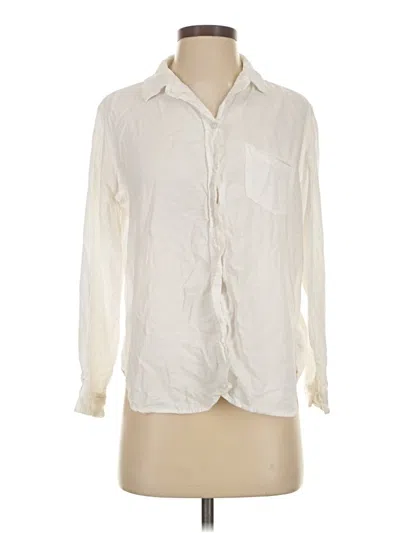 Pre-owned American Eagle Outfitters Long Sleeve Button Down Shirt In Ivory