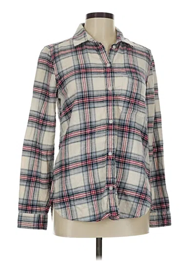 Pre-owned American Eagle Outfitters Long Sleeve Button Down Shirt In Ivory