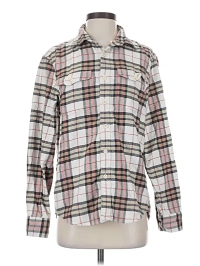 Pre-owned American Eagle Outfitters Long Sleeve Button Down Shirt In Ivory