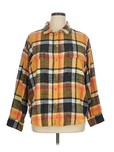 Pre-owned American Eagle Outfitters Long Sleeve Button Down Shirt In Orange