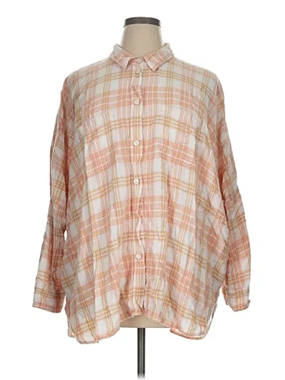 Pre-owned American Eagle Outfitters Long Sleeve Button Down Shirt In Orange