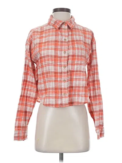 Pre-owned American Eagle Outfitters Long Sleeve Button Down Shirt In Orange
