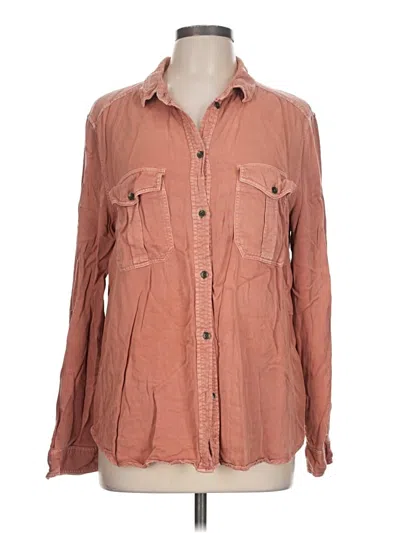 Pre-owned American Eagle Outfitters Long Sleeve Button Down Shirt In Orange