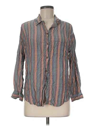 Pre-owned American Eagle Outfitters Long Sleeve Button Down Shirt In Orange