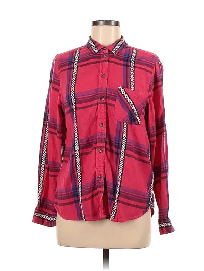 Pre-owned American Eagle Outfitters Long Sleeve Button Down Shirt In Pink