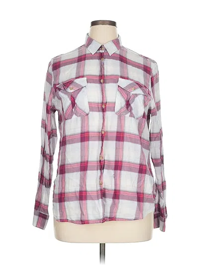 Pre-owned American Eagle Outfitters Long Sleeve Button Down Shirt In Pink