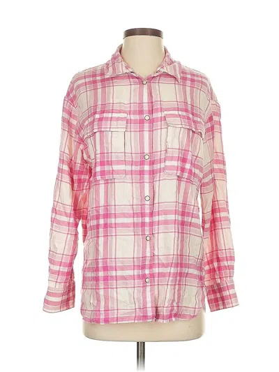 Pre-owned American Eagle Outfitters Long Sleeve Button Down Shirt In Pink