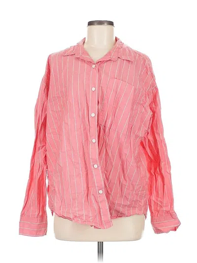 Pre-owned American Eagle Outfitters Long Sleeve Button Down Shirt In Pink