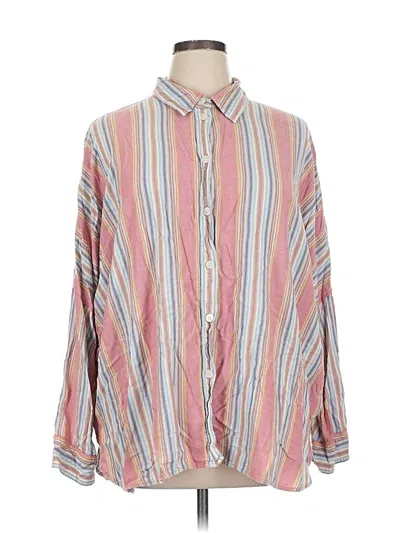 Pre-owned American Eagle Outfitters Long Sleeve Button Down Shirt In Pink