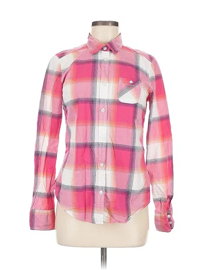 Pre-owned American Eagle Outfitters Long Sleeve Button Down Shirt In Pink