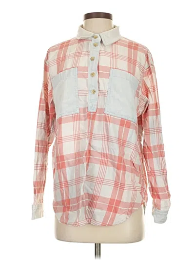 Pre-owned American Eagle Outfitters Long Sleeve Button Down Shirt In Pink