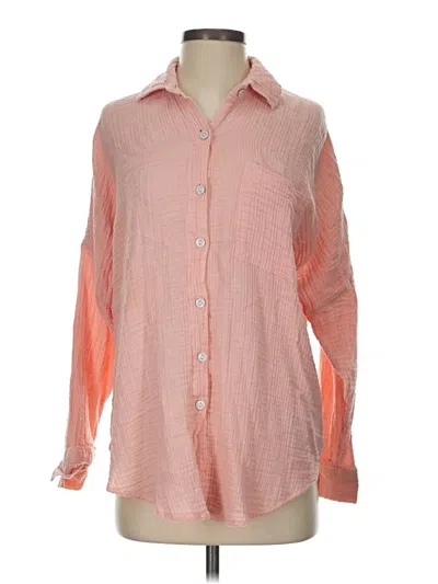 Pre-owned American Eagle Outfitters Long Sleeve Button Down Shirt In Pink