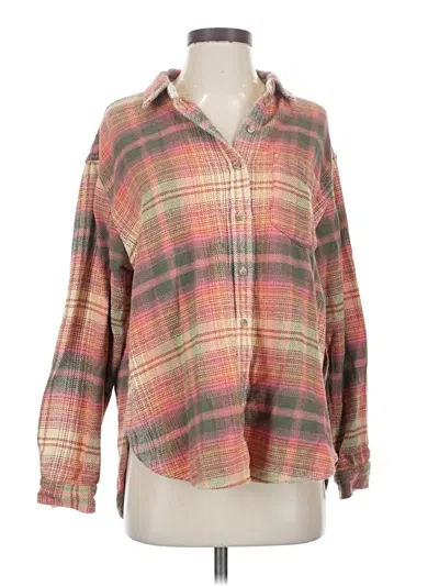 Pre-owned American Eagle Outfitters Long Sleeve Button Down Shirt In Pink