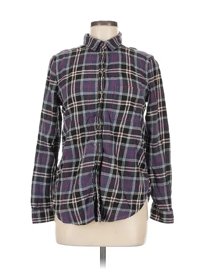 Pre-owned American Eagle Outfitters Long Sleeve Button Down Shirt In Purple