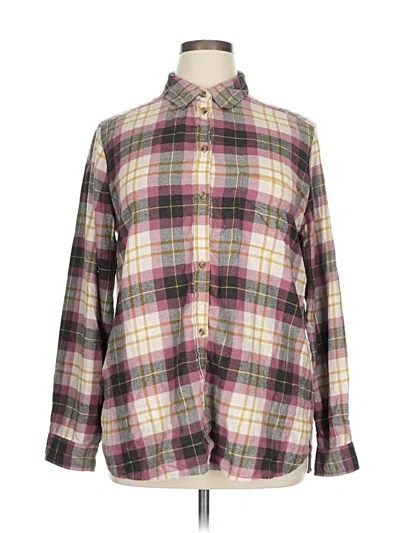 Pre-owned American Eagle Outfitters Long Sleeve Button Down Shirt In Purple