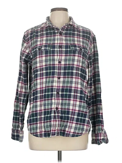 Pre-owned American Eagle Outfitters Long Sleeve Button Down Shirt In Purple