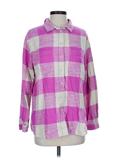 Pre-owned American Eagle Outfitters Long Sleeve Button Down Shirt In Purple