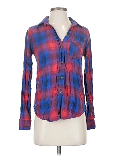 Pre-owned American Eagle Outfitters Long Sleeve Button Down Shirt In Purple