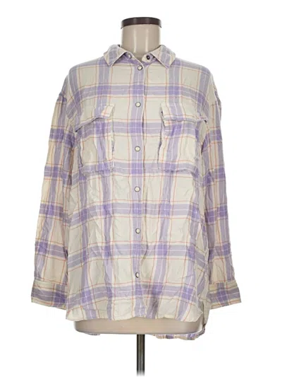 Pre-owned American Eagle Outfitters Long Sleeve Button Down Shirt In Purple