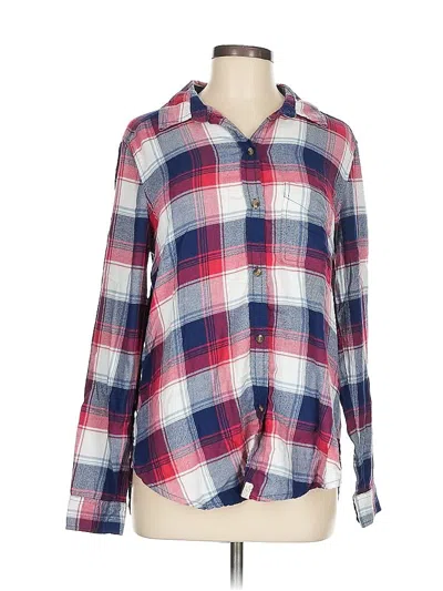 Pre-owned American Eagle Outfitters Long Sleeve Button Down Shirt In Red